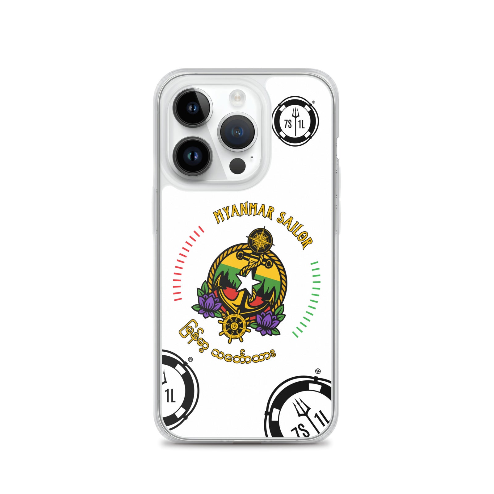 Myanmar Sailor iPhone Case Seafarer Anchor Design for iPhone 14 Pro