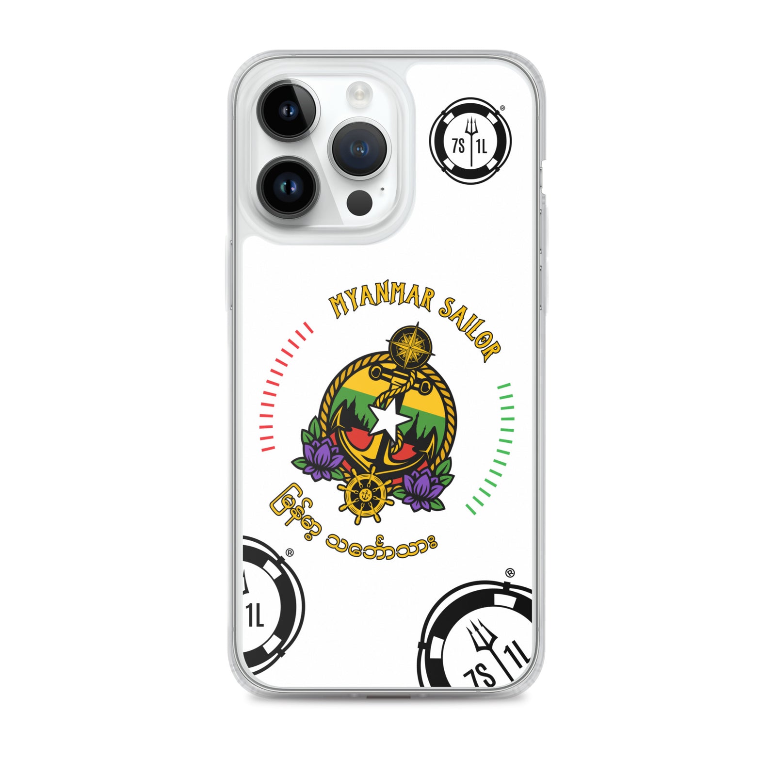 Myanmar Sailor iPhone Case Seafarer Anchor Design for iPhone 14 Pro Max