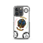European Sailor iPhone Case by 7SHORT1LONG® featuring a maritime anchor design on a clear protective case for iPhone 15 Pro.