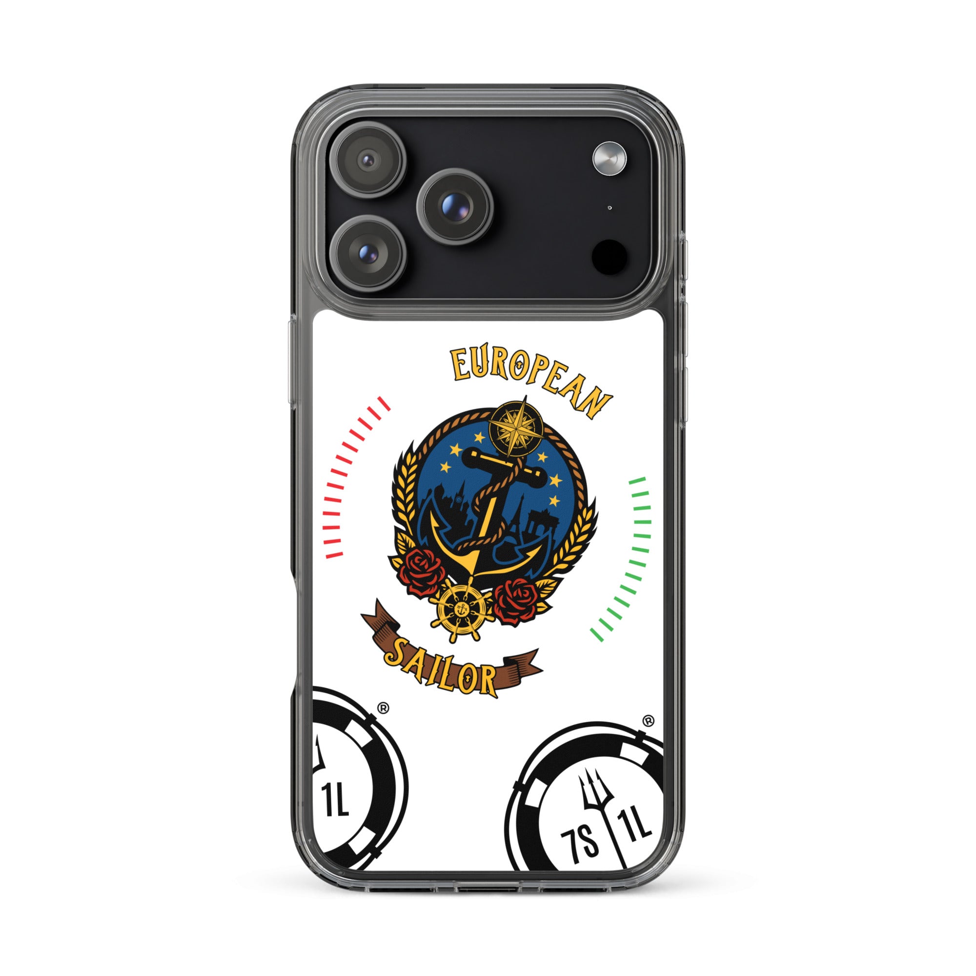 Clear European Sailor iPhone case with maritime anchor design for iPhone 17 Pro Max by 7SHORT1LONG®.
