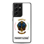 Samsung phone case with European Sailor design featuring maritime anchor emblem, nautical symbols, European crew identity, and 7SHORT1LONG logo.