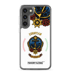 Clear Samsung Galaxy S23 Plus case featuring a European sailor seafarer anchor design by 7SHORT1LONG®.