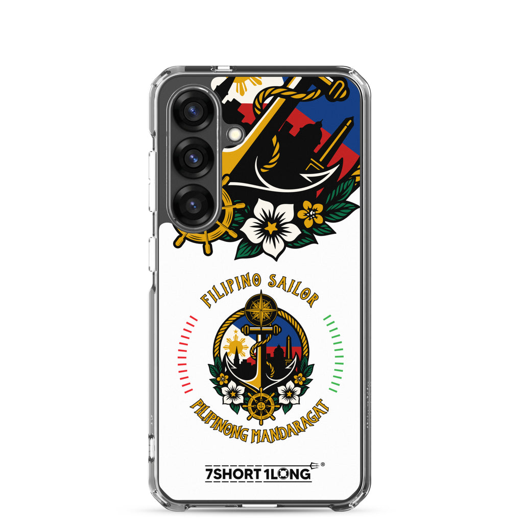 Clear Samsung Galaxy S25 case with Filipino nautical seafarer anchor design by 7SHORT1LONG®.