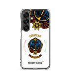 Clear Samsung Galaxy S25 case with European sailor anchor design by 7SHORT1LONG® featuring maritime-themed artwork on the back.