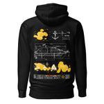 Crew hoodie representing tender boat operations and safety at sea, inspired by small craft handling, crew transfers, and maritime safety procedures.