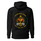 black seafarer hoodie with vietnamese sailor nautical anchor compass emblem, maritime sailor apparel and ocean seaman lifestyle clothing