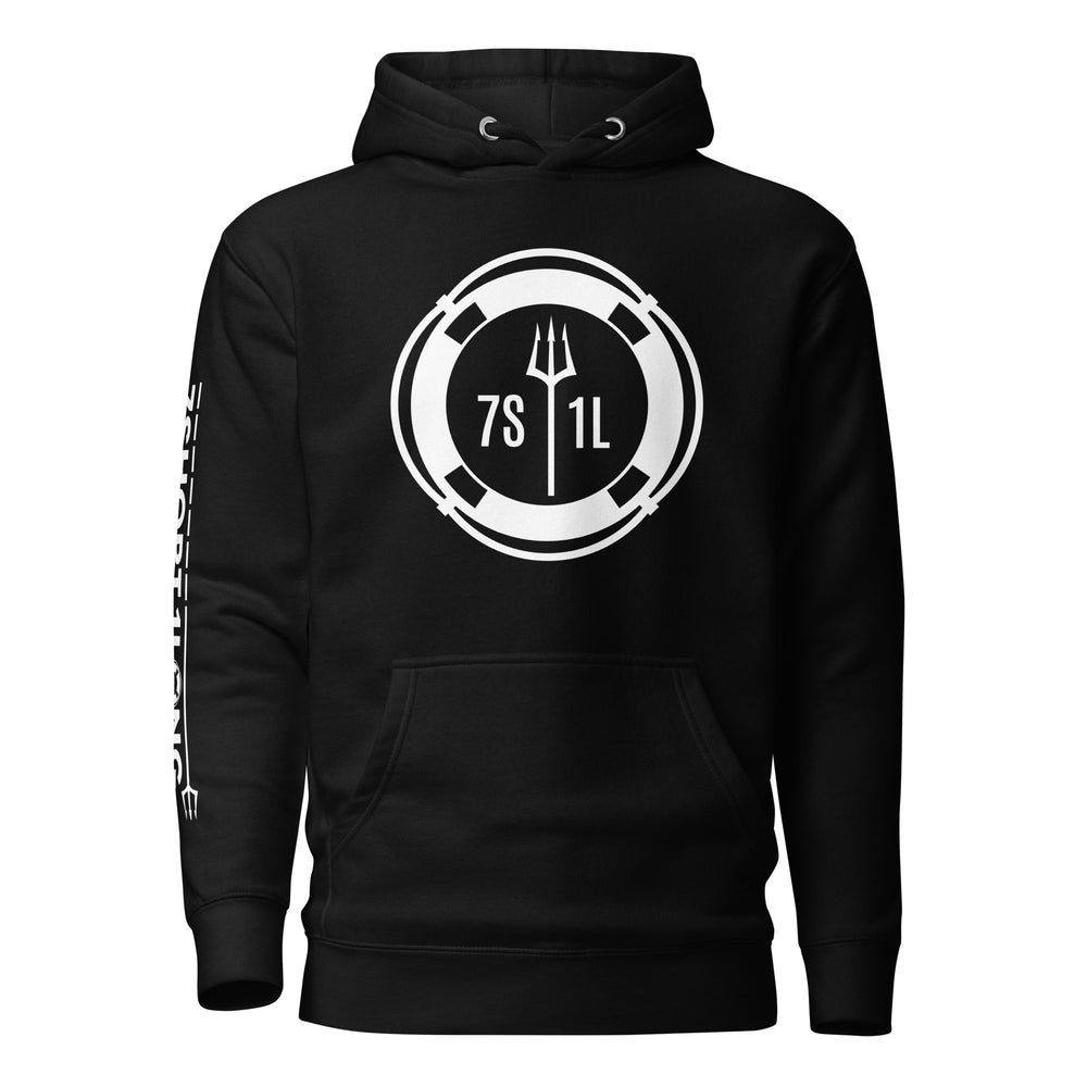 Hoodie with a clean maritime design symbolizing crew sign off, end of contract, disembarkation and the transition from ship to shore.