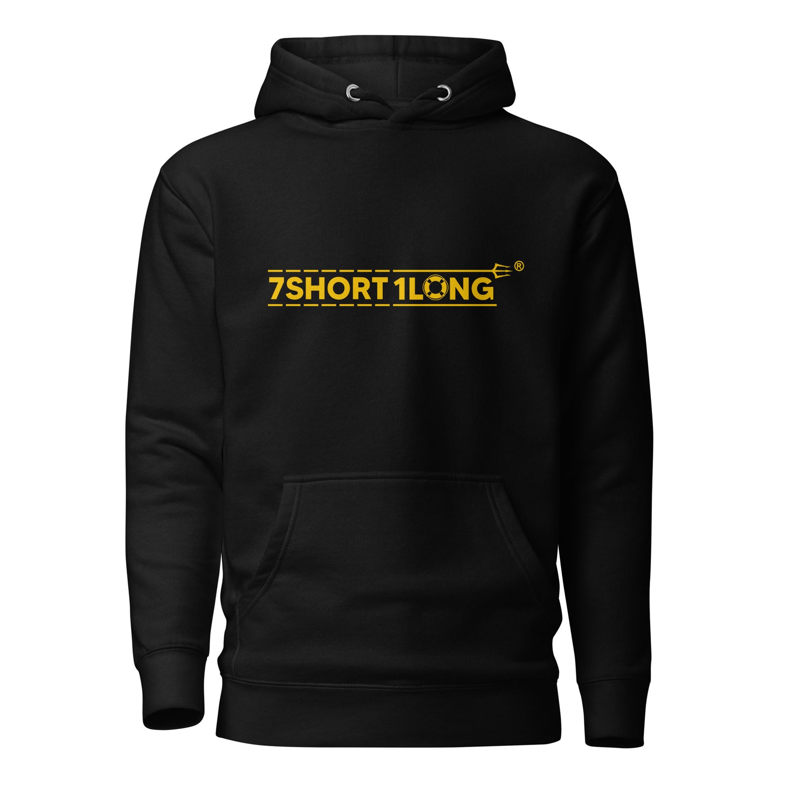 Black Indonesian Sailor Hoodie by 7SHORT1LONG® featuring a unisex cotton heritage pullover design and sailor-inspired details.