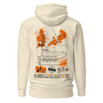 Crew hoodie inspired by free-fall lifeboat operations, SOLAS safety standards, and emergency evacuation readiness at sea.