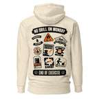 Maritime Safety Drill Hoodie with No Drill on Monday design showing shipboard emergency drill icons.