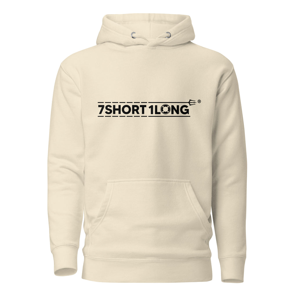 Unisex Seafarer Daily Life Hoodie by 7SHORT1LONG® in bone cotton heritage fabric, front view showcasing cozy pullover design.