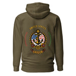 Crew hoodie representing a United States sailor, symbolizing professionalism, seamanship, and American maritime crew identity on board a vessel.