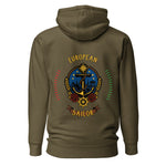 Crew hoodie representing a European sailor, symbolizing professional seamanship, maritime tradition, and international crew identity on board a vessel.