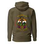 Unisex Indian Sailor Hoodie by 7SHORT1LONG® in military green, made from cotton heritage fabric, back view.