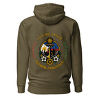 Unisex Filipino Sailor Hoodie by 7SHORT1LONG® in military green, made of cotton heritage fabric with a relaxed fit and hood.