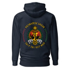 navy seafarer hoodie with vietnamese sailor nautical anchor compass emblem, maritime sailor apparel and ocean seaman lifestyle clothing
