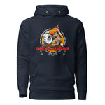 Crew hoodie with a clean maritime design representing the relationship and balance between deck and engine departments on commercial ships.