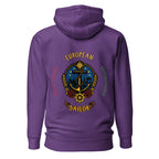 Crew hoodie representing a European sailor, symbolizing professional seamanship, maritime tradition, and international crew identity on board a vessel.