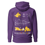 Crew hoodie representing tender boat operations and safety at sea, inspired by small craft handling, crew transfers, and maritime safety procedures.