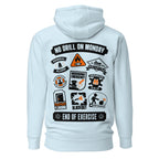 Maritime Safety Drill Hoodie with No Drill on Monday design showing shipboard emergency drill icons.