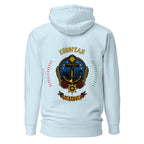 Unisex sky blue European Sailor Hoodie by 7SHORT1LONG® with cotton heritage fabric, featuring a casual pullover design.