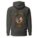 Crew hoodie representing a United States sailor, symbolizing professionalism, seamanship, and American maritime crew identity on board a vessel.