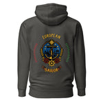 Crew hoodie representing a European sailor, symbolizing professional seamanship, maritime tradition, and international crew identity on board a vessel.