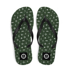 Green Coastal Marine flip flops by 7SHORT1LONG® featuring cruise ship and ocean lifestyle design, perfect for beachwear.
