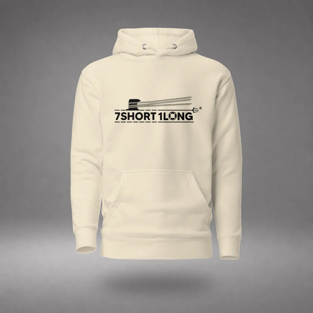 Deckhand Crew Maritime Hoodie in Bone, front view, floating over a gray studio floor.