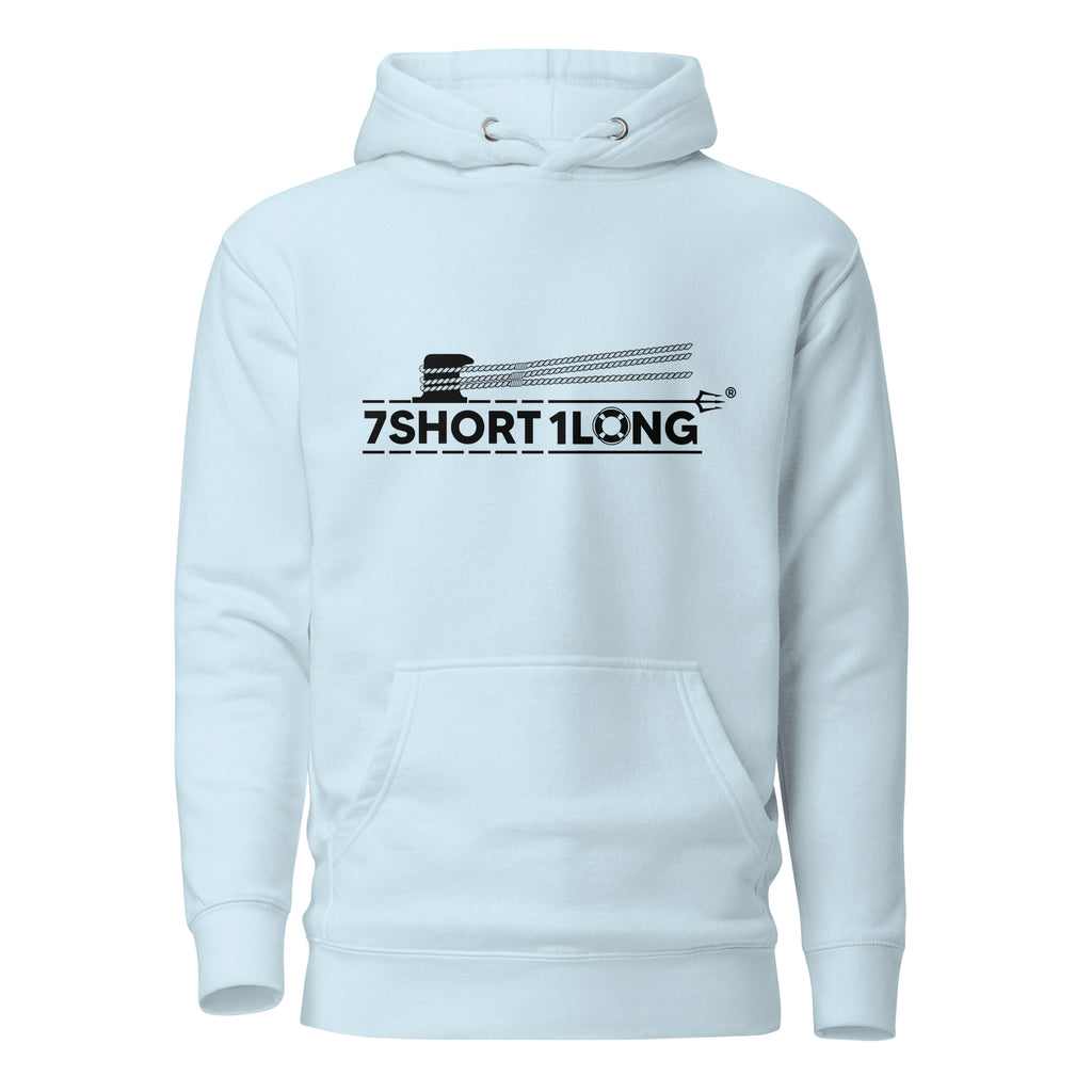 Maritime hoodie with nautical rope design from 7SHORT1LONG® featuring a casual crew neck style and maritime-inspired details.