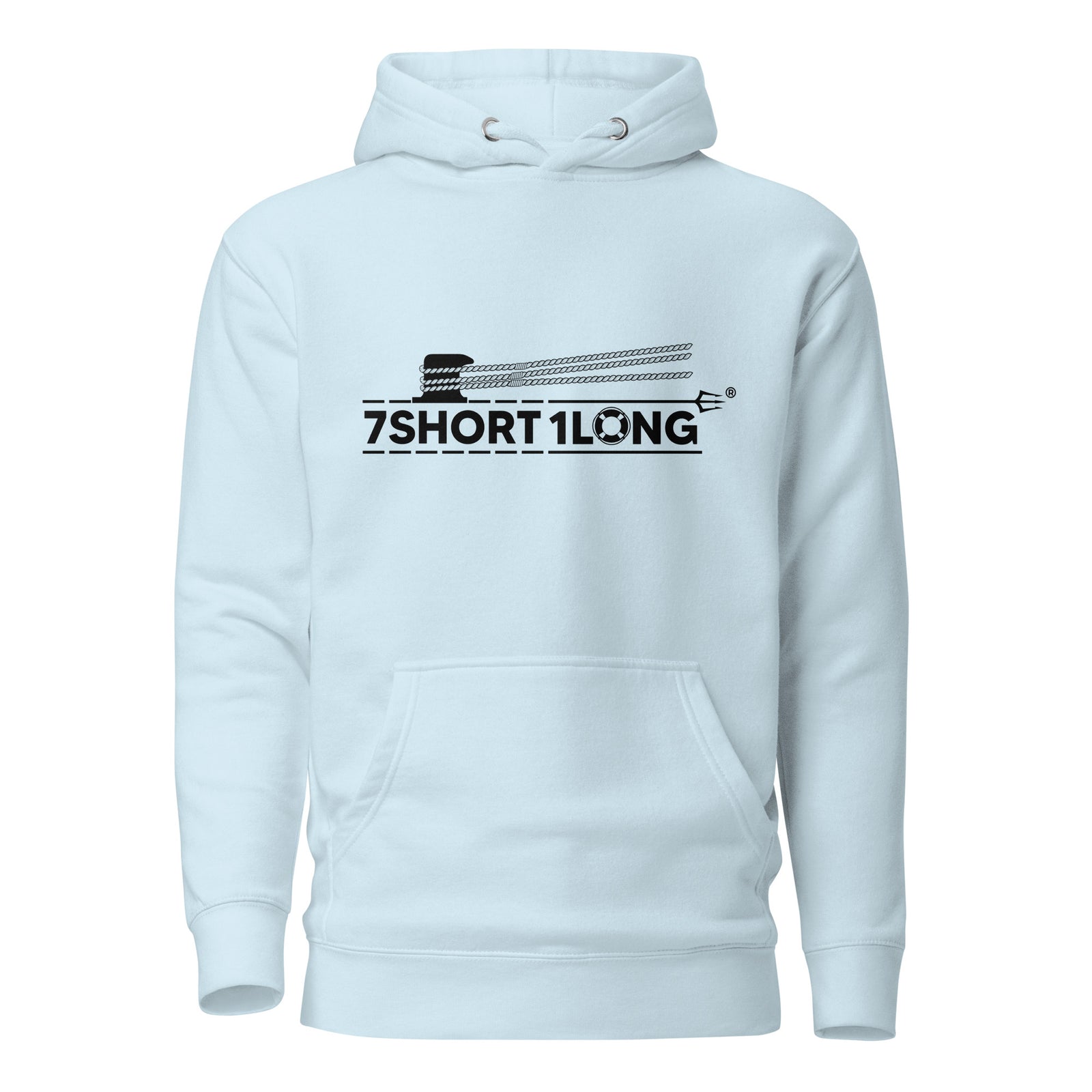 Maritime hoodie with nautical rope design from 7SHORT1LONG® featuring a casual crew neck style and maritime-inspired details.