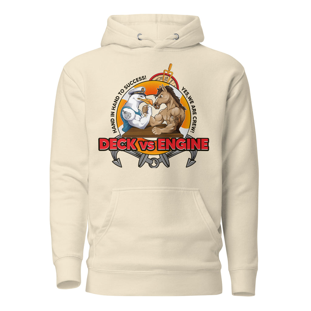7SHORT1LONG® Deck vs Engine Department Hoodie featuring front graphic and comfortable fabric, perfect for casual wear.