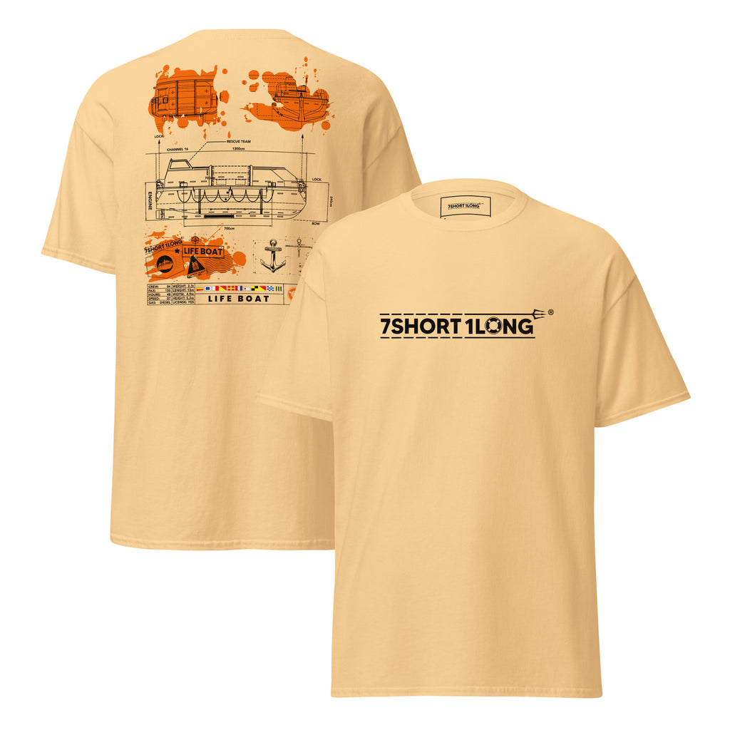 nautical lifeboat blueprint tee maritime emergency vessel design 7SHORT1LONG apparel