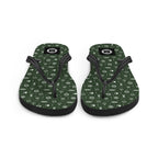 7SHORT1LONG® Coastal Marine flip flops with maritime design, featuring green straps and ocean-inspired details for beachwear.