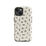 iPhone case with maritime pattern on a beige background