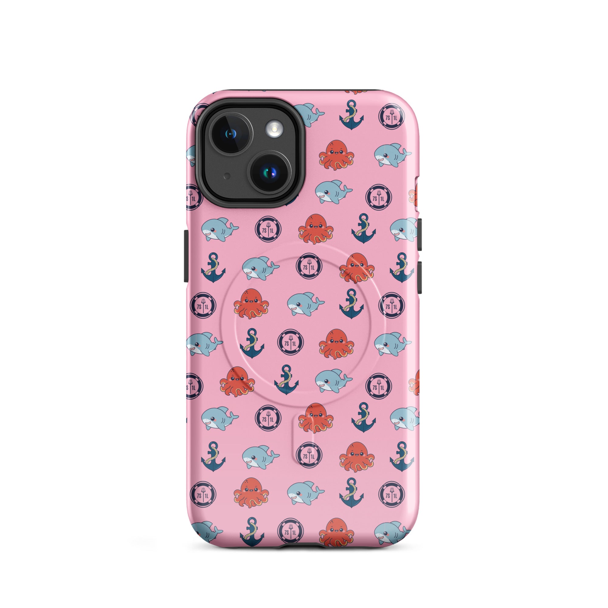 iphone case with Baby shark and baby octopus