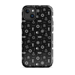 iPhone case with maritime pattern on a black background