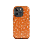Phone case with maritime pattern on an orange background
