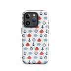Cute Ocean Party iPhone Case throws playful ocean vibes into your day. With a sweet pattern of baby sharks and baby octopuses, plus some light nautical bits.