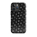 iPhone case with maritime pattern on a black background