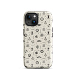iPhone case with maritime pattern on a beige background