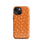 Phone case with maritime pattern on an orange background