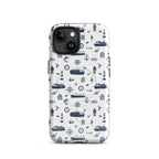 Glossy MagSafe iPhone 15 case by 7SHORT1LONG® featuring a seafarer container ship design on a tough, protective cover.