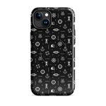 iPhone case with maritime pattern on a black background