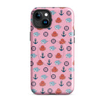 iphone case in pink with baby octopus and baby shark