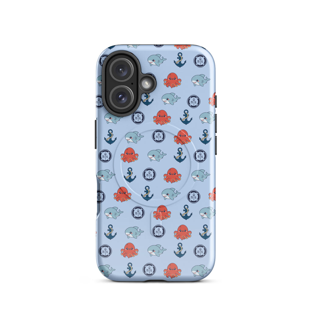 Cute Baby Octopus iPhone case by 7SHORT1LONG® with glossy finish, designed for iPhone 16 MagSafe compatibility.