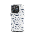 Glossy MagSafe tough case for iPhone 16 Pro featuring a seafarer container ship design by 7SHORT1LONG®.