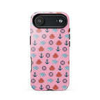 iphone case in pink with baby octopus and baby shark