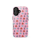 iphone case in pink with baby octopus and baby shark