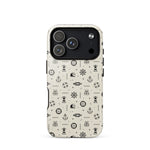 iPhone case with maritime pattern on a beige background